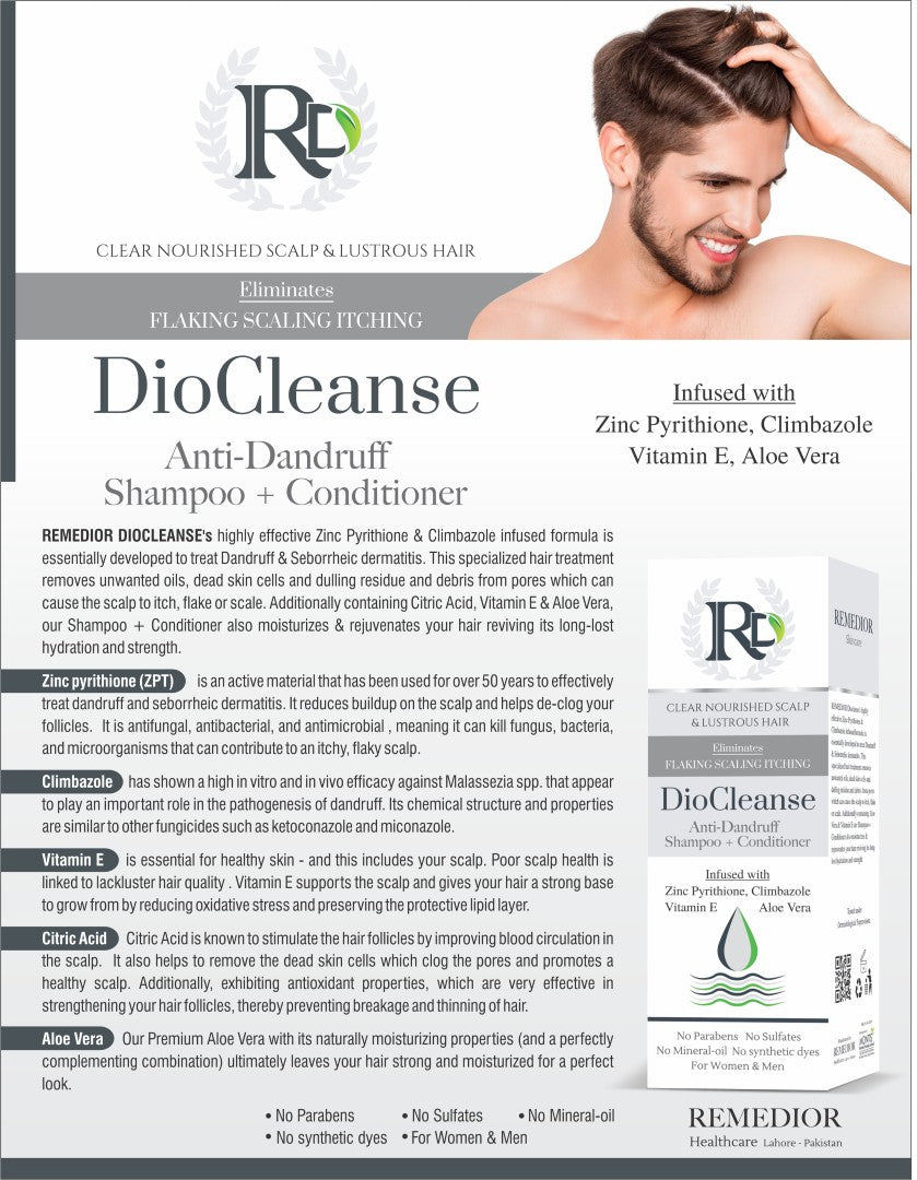 DIOCLEANSE - Anti Dandruff Shampoo+Conditioner (150ml)