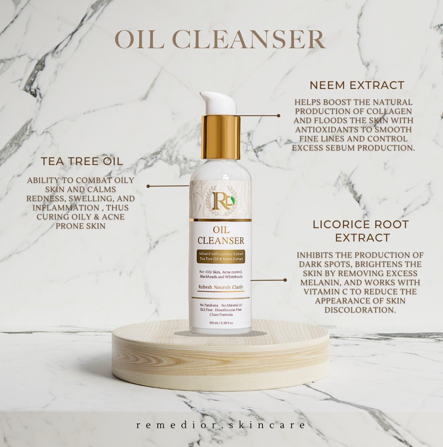 RD Oil Cleanser facewash for oily & acne prone skin (100ml)