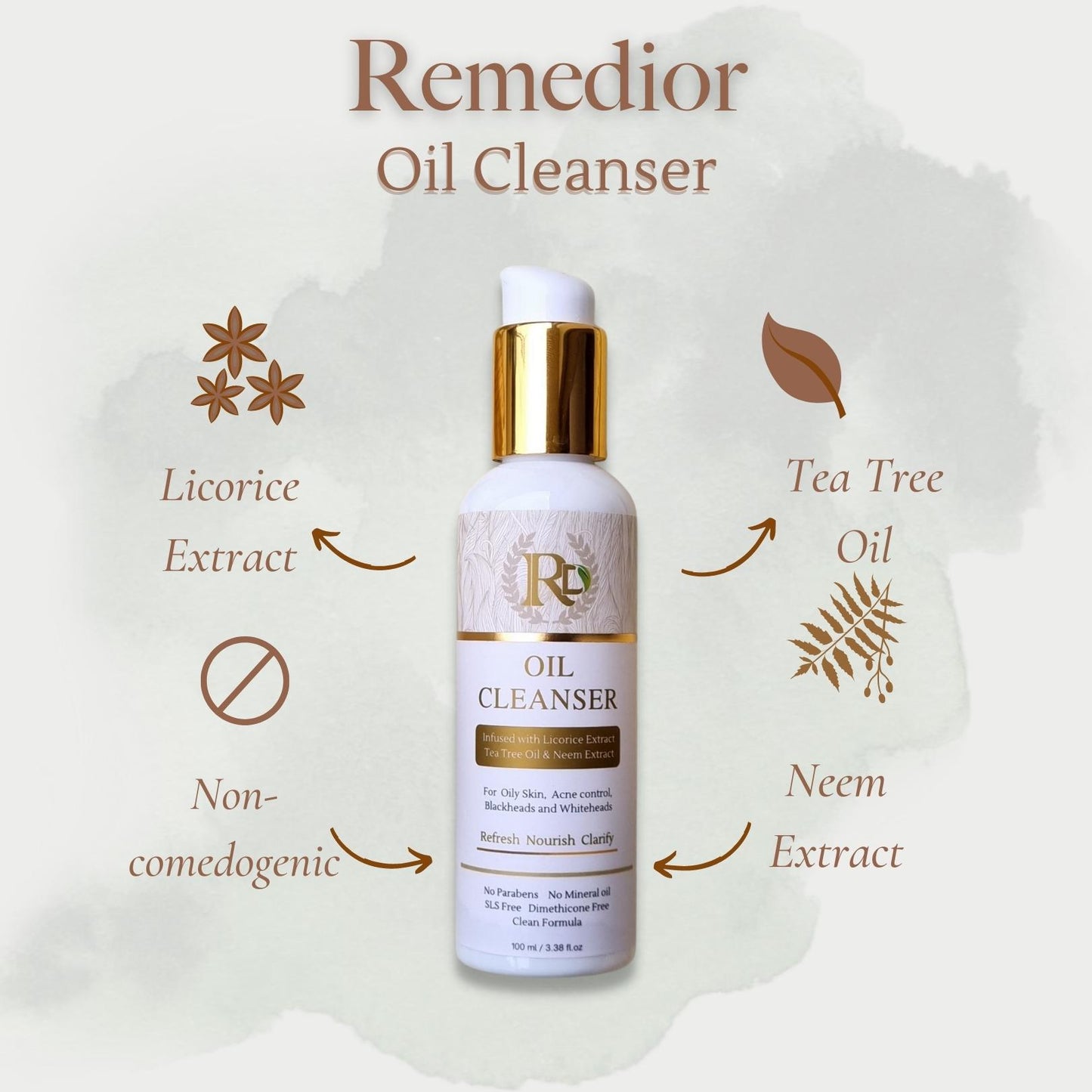 RD Oil Cleanser facewash for oily & acne prone skin (100ml)
