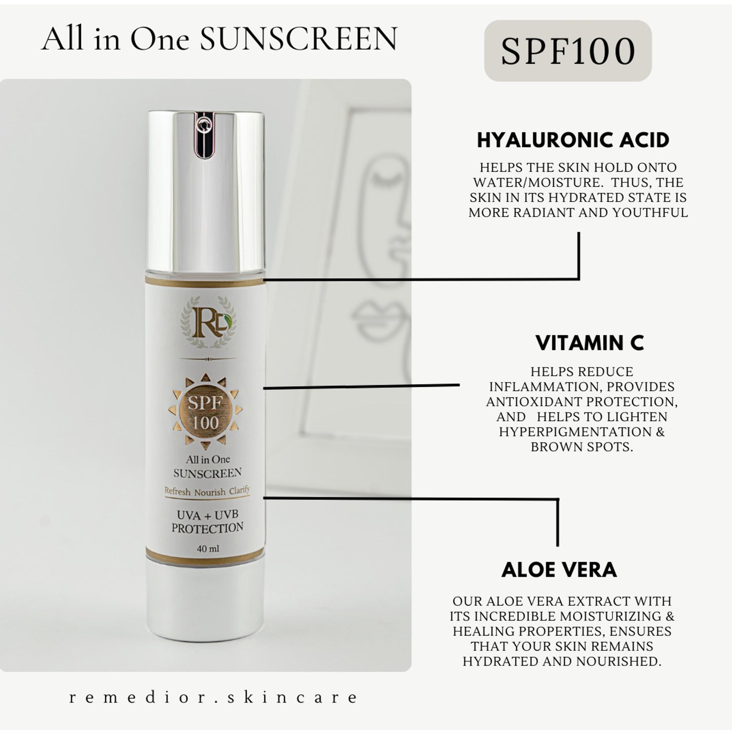 RD SPF100 All in One Sunscreen (40ml)