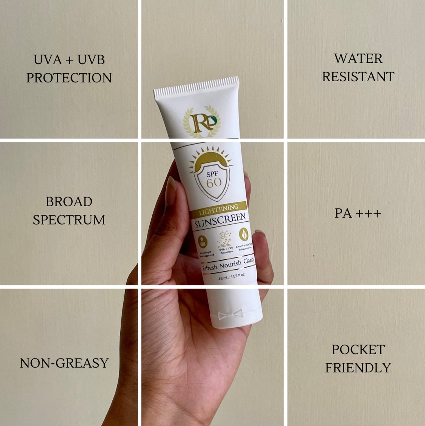 RD SPF60 Lightening Sunscreen (45ml)